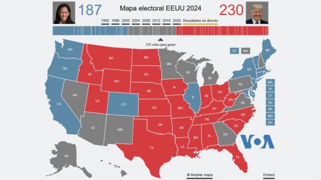 En vivo: Mapa de los resultados de las elecciones de EEUU
