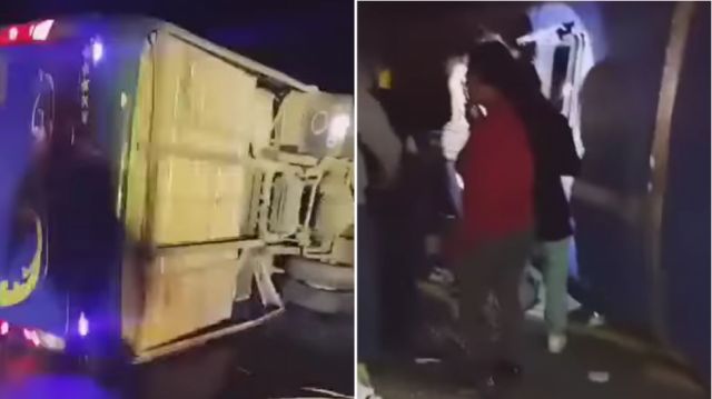Un bus vuelca en la carretera antigua Santa Cruz-Cochabamba; reportan ...
