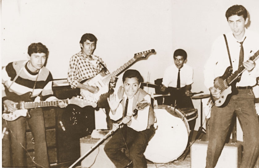 LOS KETZER'S: Alberto Jara, Hugo Loayza, Javier Moscoso, Freddy López y Guido Borja durante una presentación en 1967