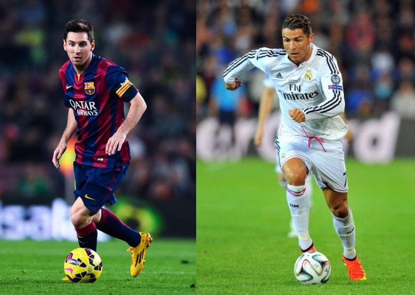 El argentino Lionel Messi (i) y el portugués Cristiano Ronaldo son las figuras del Barcelona y el Real Madrid