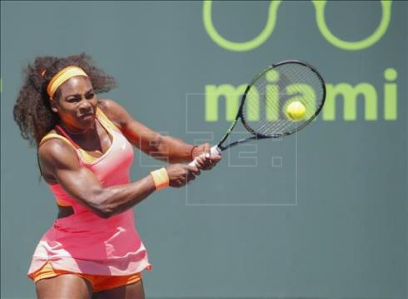 Serena Williams durante la final del torneo Abierto de Miami.