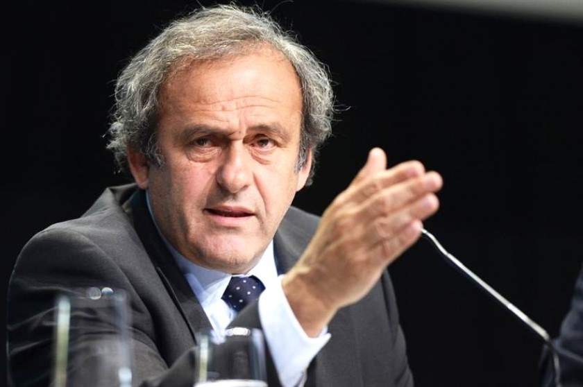 El presidente de la UEFA, el francés Michel Platini durante una rueda de prensa celebrada en Zúrich. Foto: EFE