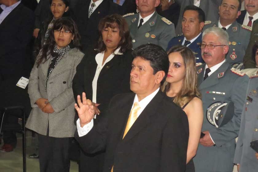 Juramento. El acto de asunción del nuevo burgomaestre de Sucre se realizó en el Tribunal Departamental de Justicia.