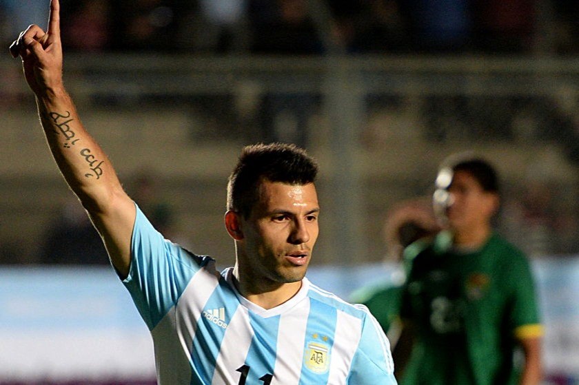 Agüero fue el goleador de la noche frente a Bolivia. Foto: ABI