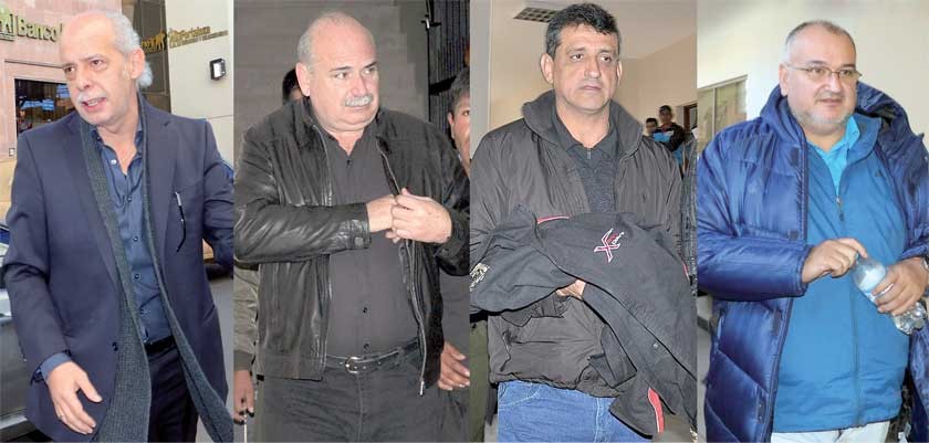 Los dirigentes de la FBF, Carlos Chávez, Alberto Lozada, Jorge Justiniano y Pedro Zambrano cumplen medidas