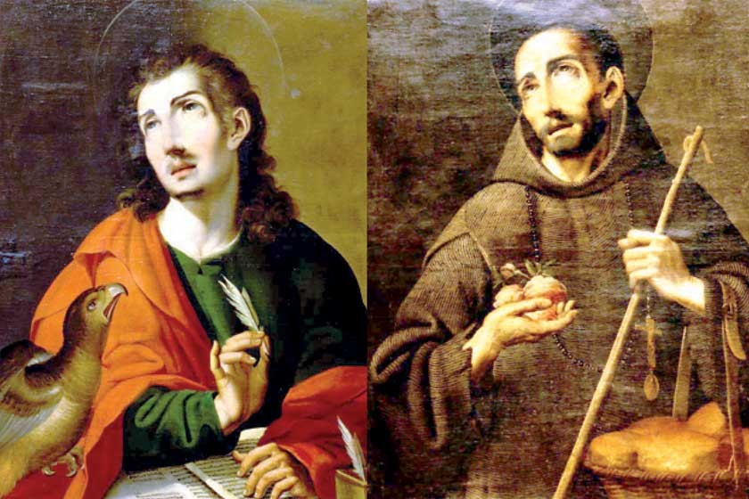 OBRAS. A la izquierda la pintura "San Juan Evangelista" y a la derecha "San Juan de Dios", dos piezas representativas