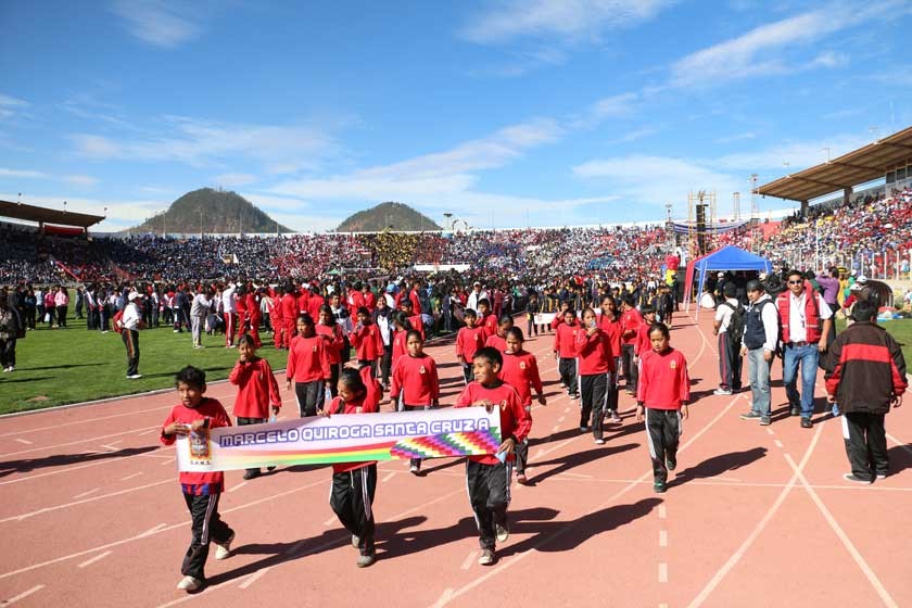 La fase municipal del Nivel Primario y Secundario fue inaugurada el 3 de julio en el estadio Patria.