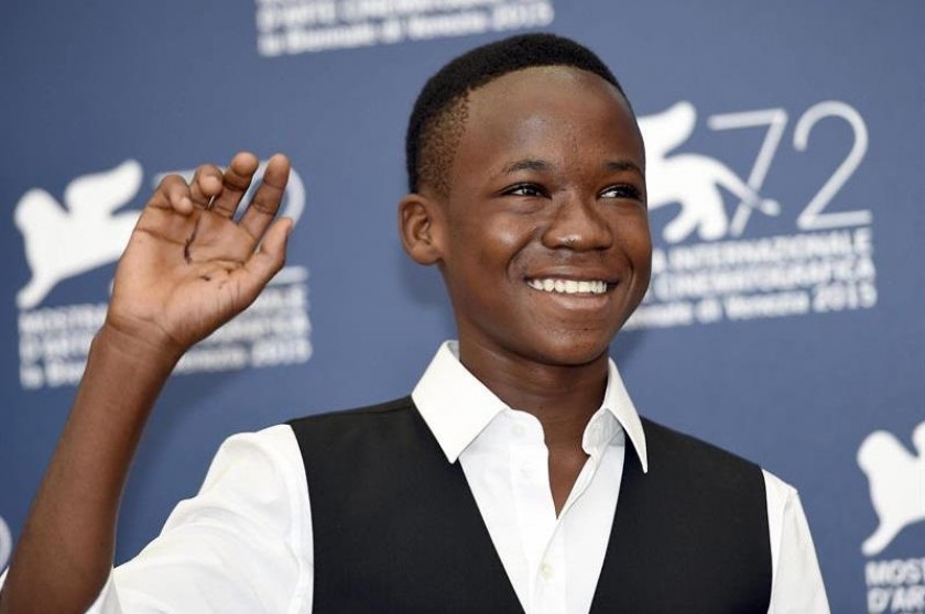 El actor ghanés Abraham Attah, durante la presentación de la película "Beasts of no nation". Foto: EFE