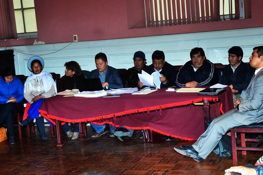 IMPUTADOS. Los ex dirigentes campesinos Julia Ramos, Jorge Choque, ambos del oficialismo y el disidente del MAS...