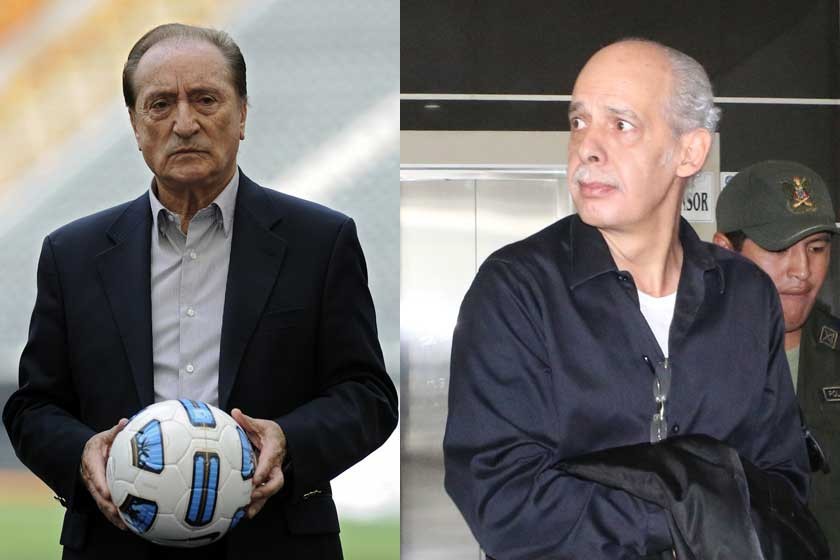 El ex dirigente Eugenio Figueredo (i) acusó a otros dirigentes, como Carlos Chávez (d), de recibir sobornos.