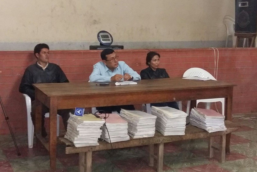 Así quedó conformado el Tribunal de Sentencia del Caso 24 de Mayo tras recusación a un juez ciudadano. Foto: Henry Aira