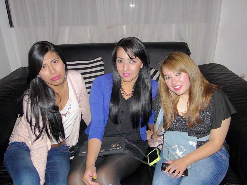 Erika Paco, Lizeth Ávalos y Andrea  Bayo.