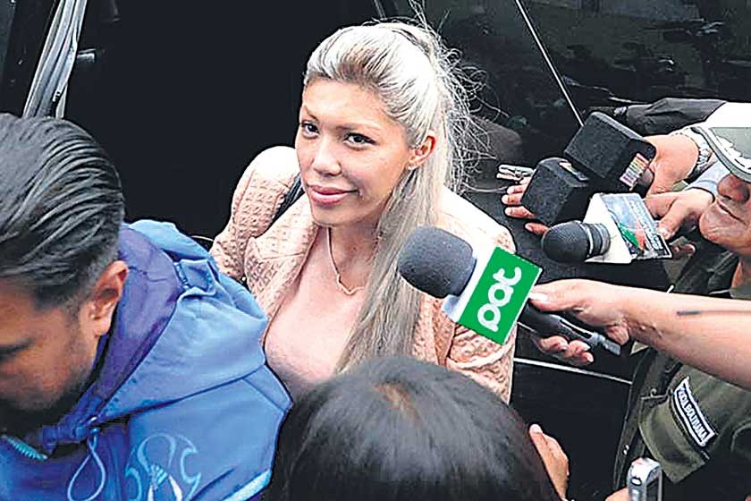 DENUNCIADA. Gabriela Zapata, ex pareja del presidente Evo Morales, guarda detención preventiva en La Paz