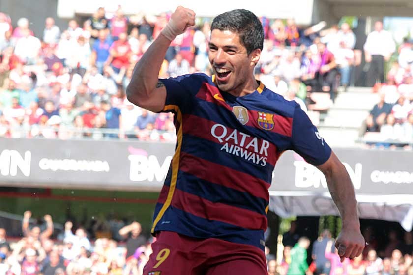 El delantero uruguayo anotó un hat trick, con el que se coronó como el máximo goleador de la Liga de España.