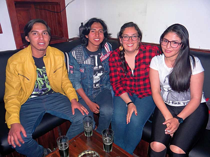 Sebastián Bejarano, Weimar Rodríguez,  Antoinette Bejarano y Angela Rodríguez.