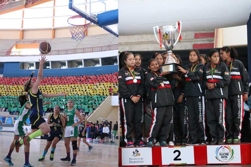 Cochabamba venció a Santa Cruz en el último partido jugado ayer, en el Polideportivo de Garcilazo; al lado, el equipo...