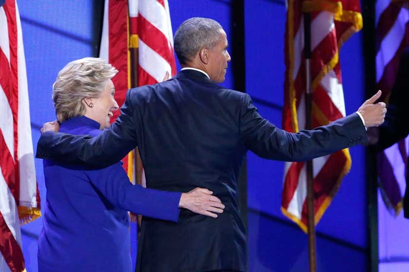 CONVENCIÓN. El presidente de Estados Unidos, Barack Obama, junto con la candidata a la presidencia de Estados Unidos