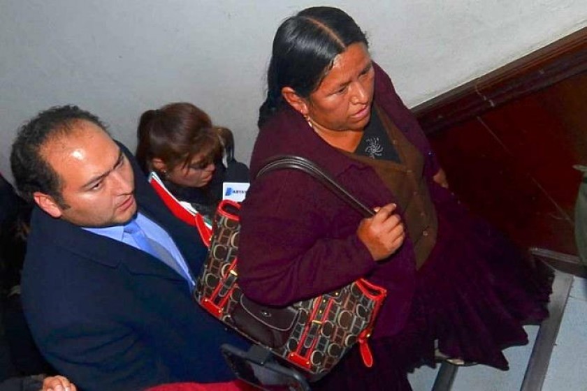 Nemesia Achacollo declaró una vez y luego no pudo continuar arguyendo problemas de salud. Foto: Archivo