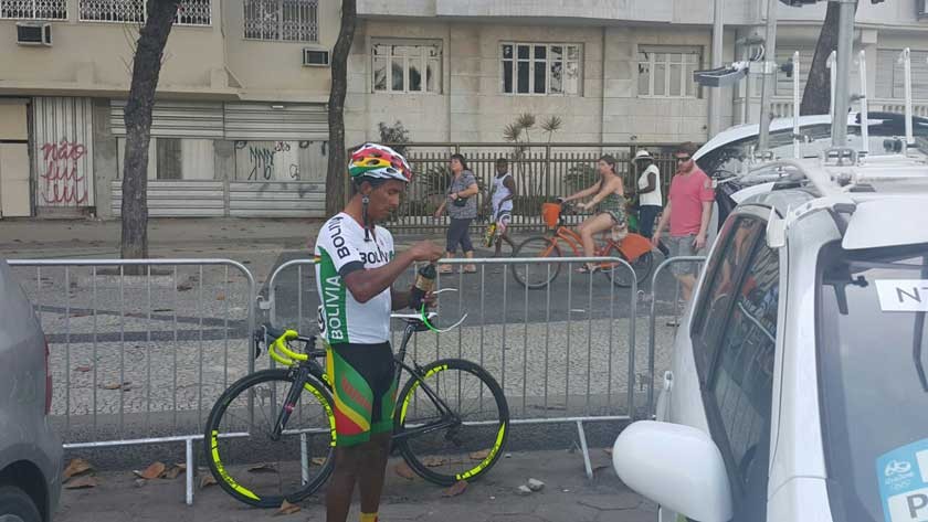 El ciclista boliviano Oscar Soliz no pudo culminar la carrera de ayer, en su debut en los Juegos Olímpicos de Río.