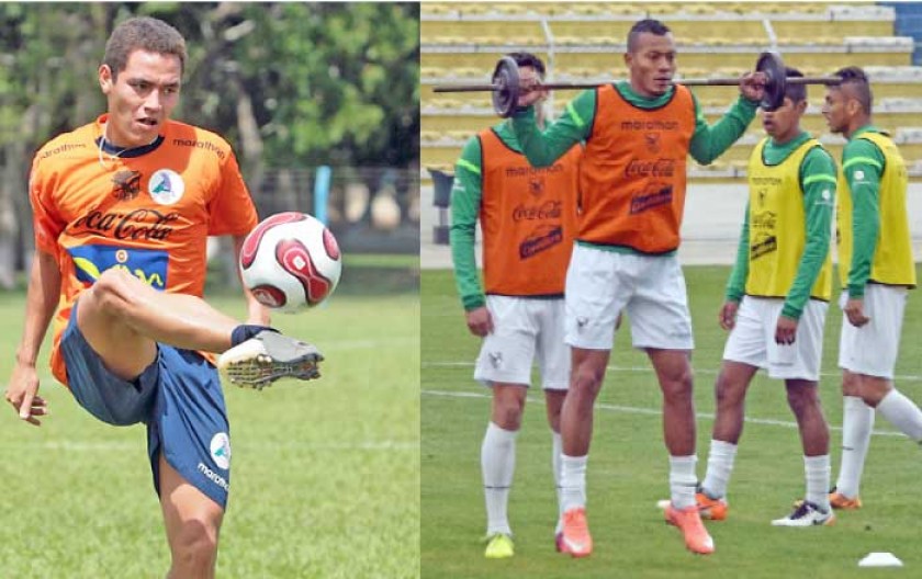 El mediocampista Gualberto Mojica no podrá jugar pese a ser convocado; al lado, la primera jornada de entrenamiento