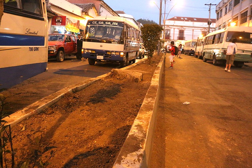 DESTROZO. Las áreas verdes que hay a lo largo de la ruta de la entrada fueron dañadas por los espectadores.