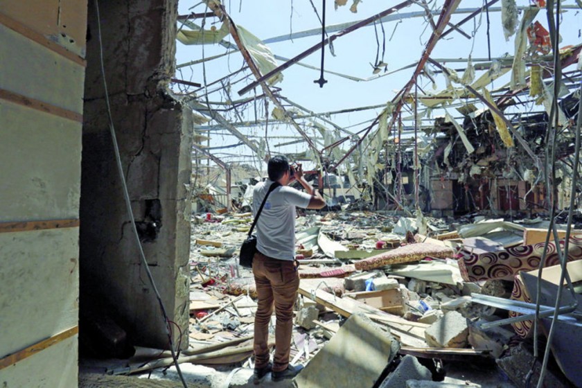 BOMBARDEO. Hospital en escombros.