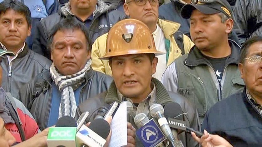 EJECUTIVO. El dirigente minero Guido Mitma, actual secretario ejecutivo de la Central Obrera Boliviana.