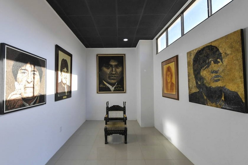 Una imagen del interior del museo de Orinoca en homenaje a Evo Morales. Foto: ABI