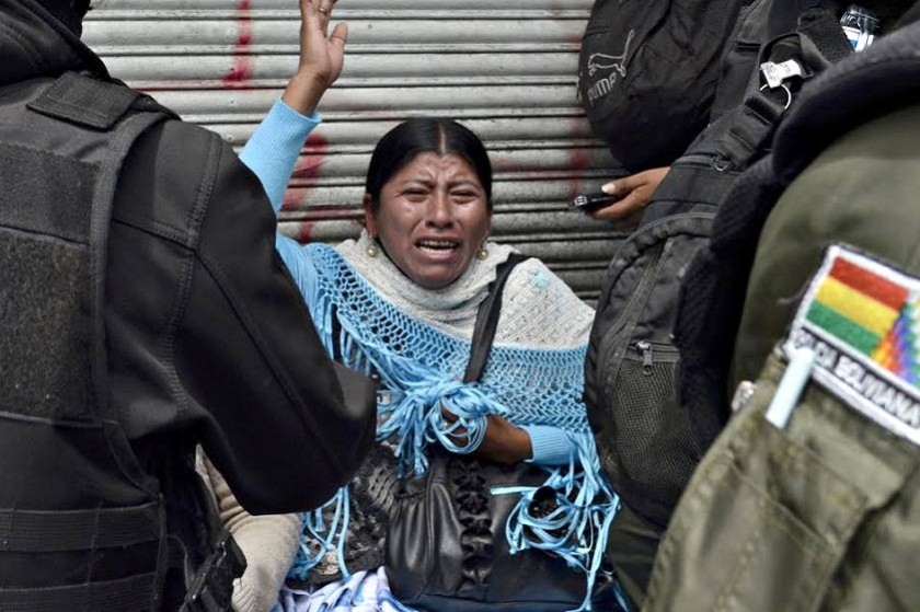 La marcha de los cocaleros acabó en enfrentamientos con la Policía y varios detenidos. Foto: Marka Registrada