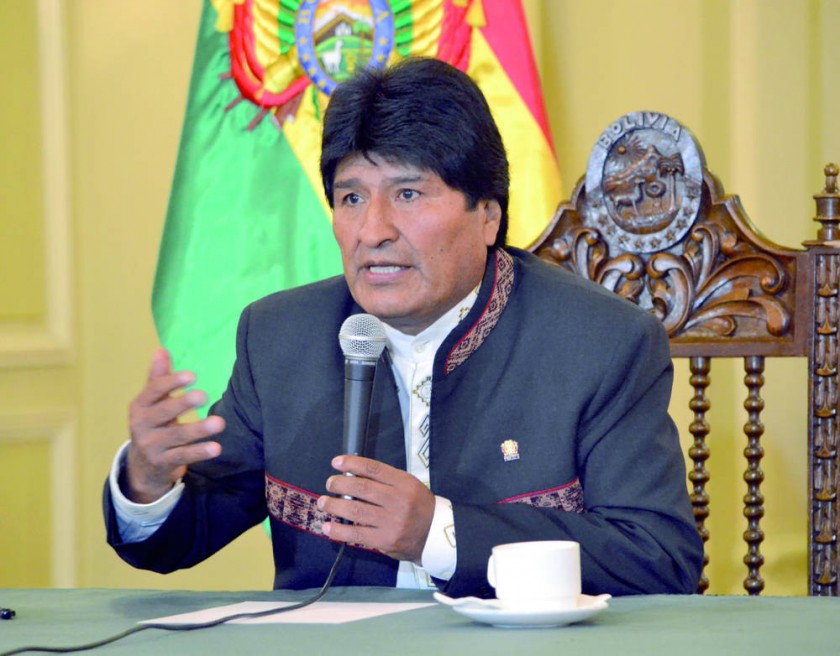 OPINIÓN. El presidente Evo Morales en conferencia de prensa se refirió al proyecto de Ley de Sistemas Penales.