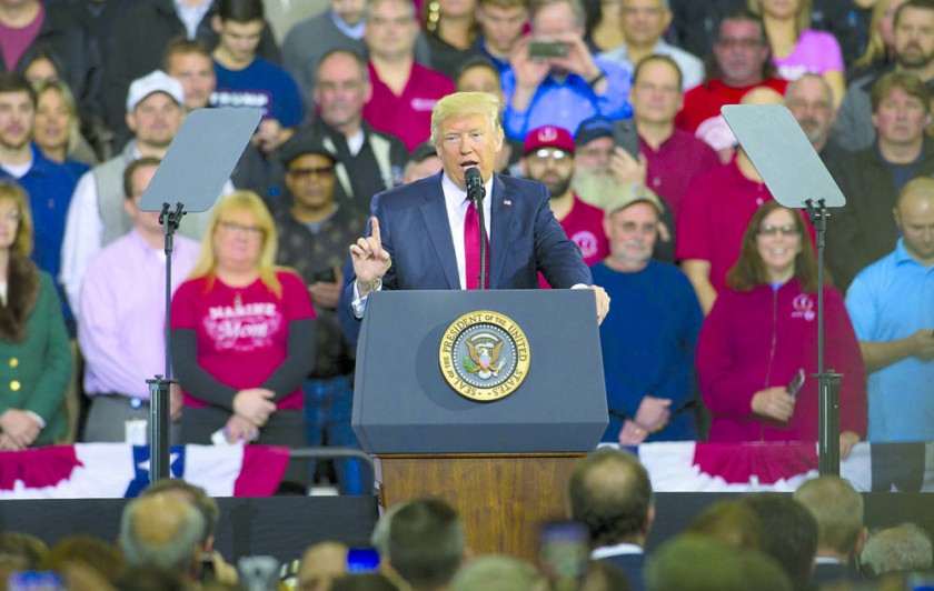 DECLARACIÓN. El presidente de los Estados Unidos, Donald Trump, durante un discurso en el American Center for...