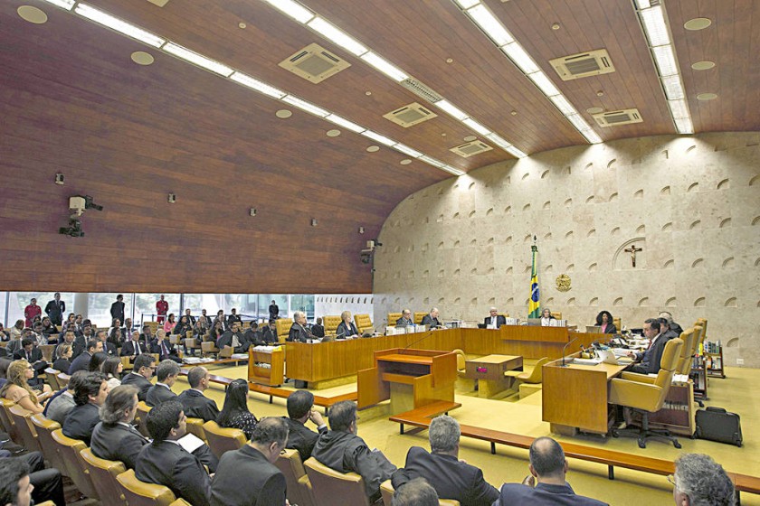 SESIÓN. Vista de una sesión de la Corte Suprema de Brasil en la que se considera la serie de denuncias de corrupción...
