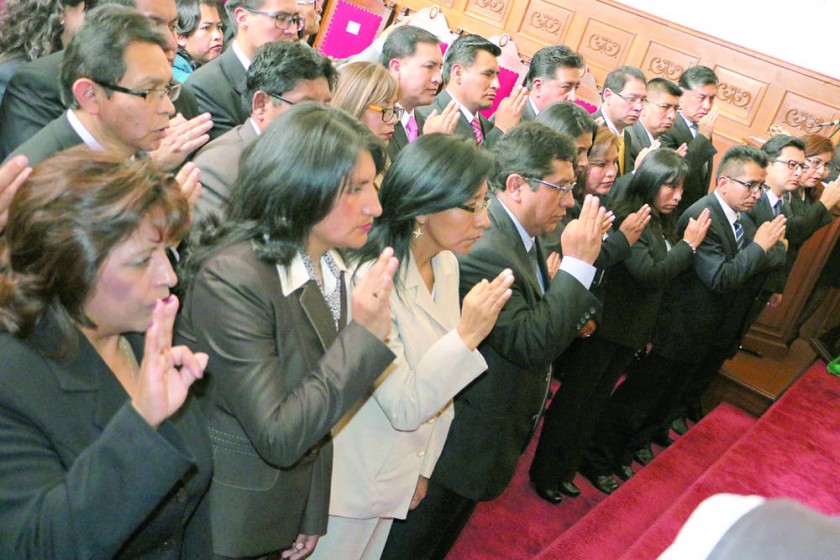 ACTO. Posesión de los nuevos vocales en el salón de Retratos del TSJ.