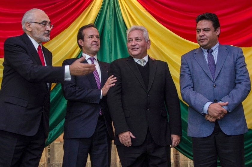 Mesa, Quiroga, Costas y Revilla esta mañana; también participó Víctor Hugo Cárdenas. Foto: Marka Registrada