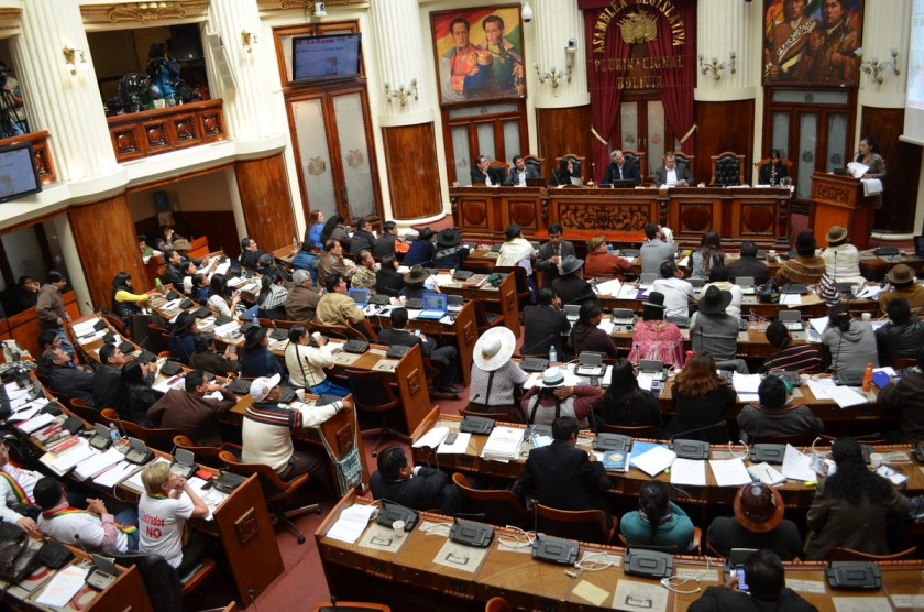 El debate reglamento para la preselección de candidatos al Órgano Judicial. FOTO: Cámara de Senadores