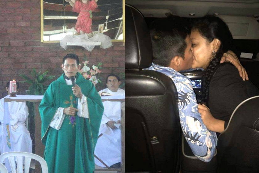 El sacerdotes Germán Sosa asegura que las fotografías corresponden a una época anterior a su ordenación. Fotos: Facebook