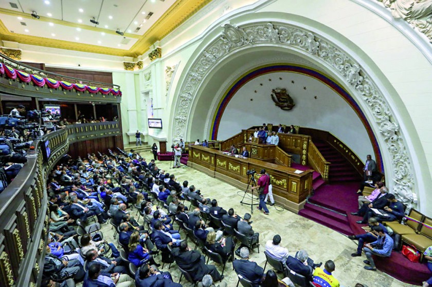 ASAMBLEA. La Asamblea Nacional de Venezuela, que fue declarada en "desacato" por el Tribunal Supremo de Justicia.