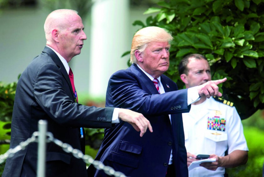 DENUNCIA. El presidente de Estados Unidos, Donald Trump, durante un acto oficial celebrado ayer en la Casa Blanca.