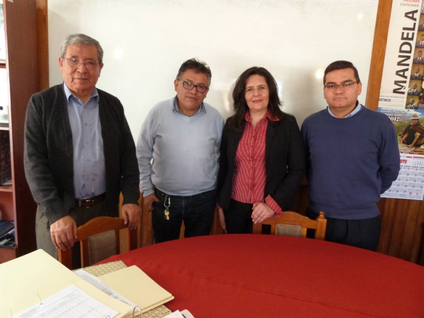 Franz Barrios, director general; Gonzalo Soruco, gerente de Planificación; Claudia Pinto, secretaria general...