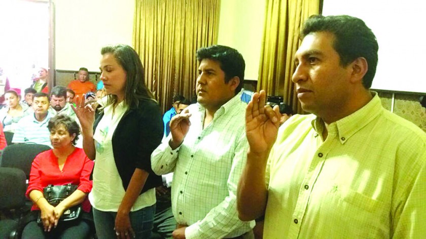 POSESIÓN. Los miembros del Comité Interinstitucional del Agua, que está conformado por tres instituciones.