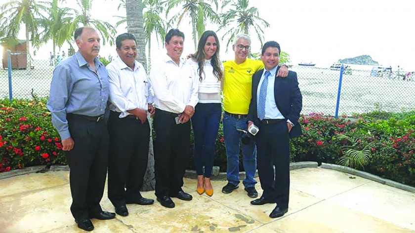 La comitiva de Sucre que asistió al congreso ordinario de la Organización Deportiva Bolivariana ayer, en Santa Marta.