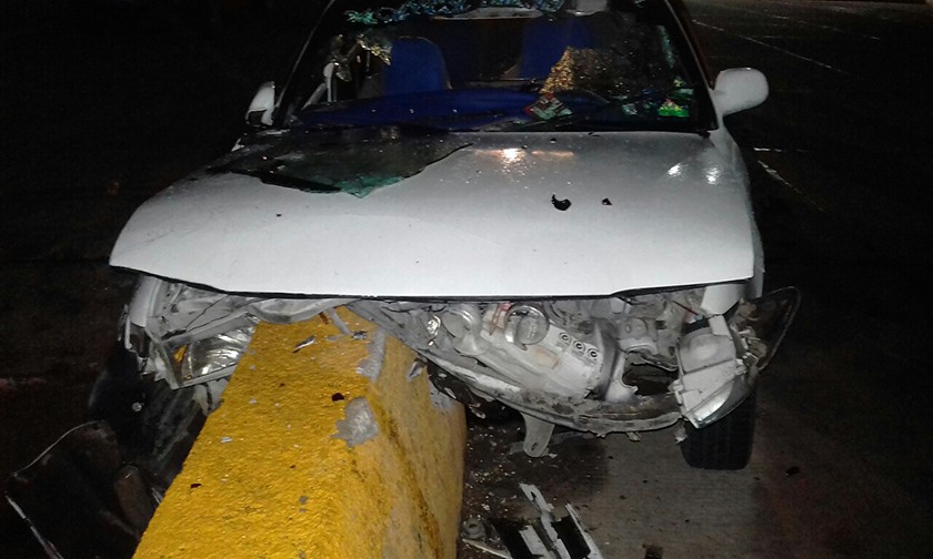 Así quedó el motorizado que protagonizó el accidente de esta madrugada. FOTO: Gentileza
