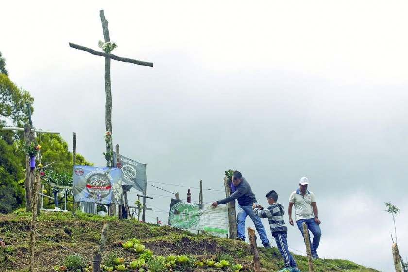 En el cerro Chapecoense, ubicado en La Unión (Colombia) y denominado así tras el accidente, hubo homenajes.
