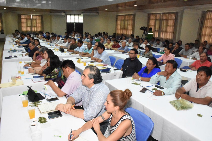 REUNIÓN. Participantes del gabinete ampliado de ayer, que duró más de ocho horas, en el Trópico de Cochabamba.