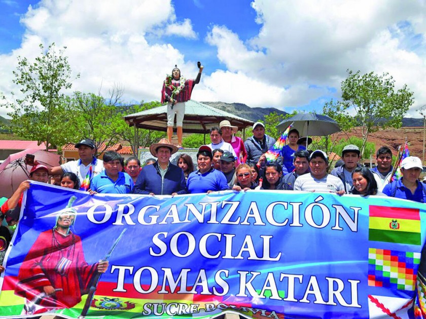 HISTORIA. Vista del acto de recordación de la muerte del caudillo originario Tomás Katari realizado en Quila Quila.