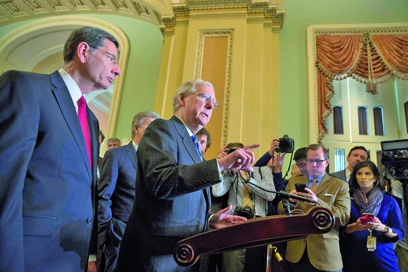 RECURSOS. El líder de la mayoría republicana en el senado de EEUU Mitch McConnell habla sobre el acuerdo con los demócra