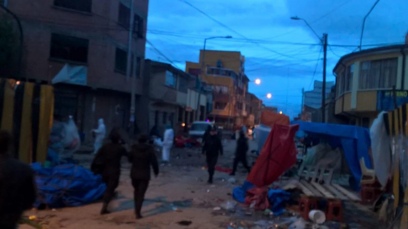 Una de las imágenes del lugar donde ocurrió la supuesta explosión de gas de este martes. FOTO: Gentileza
