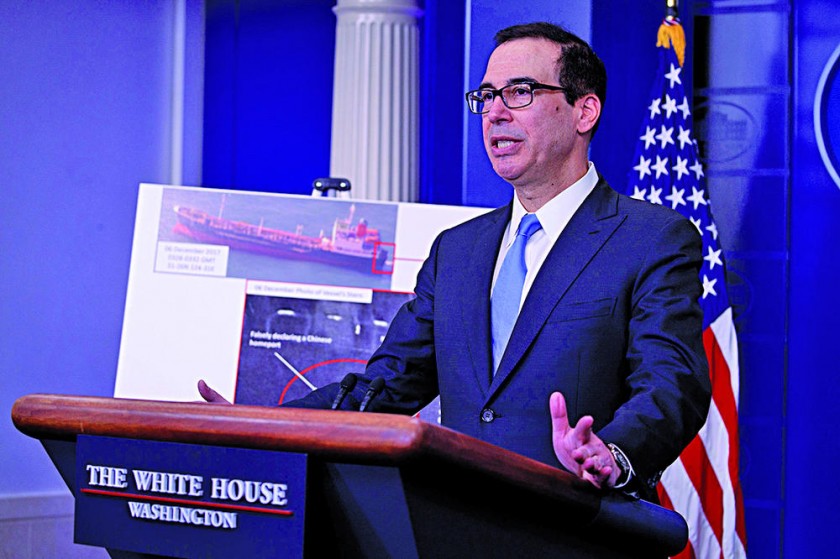 ANUNCIO. El secretario del Tesoro de Estados Unidos, Steven Mnuchin, explicó las sanciones a Corea del Norte.