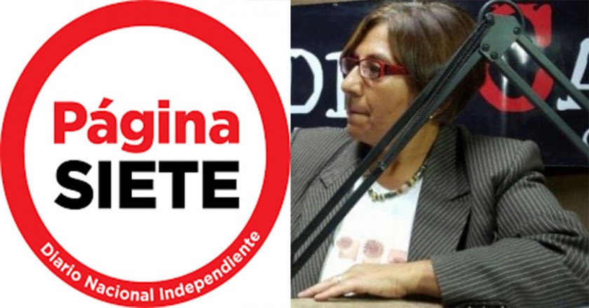 El diario Página Siete y la periodista Amalia Pando aseguran que sufren asfixia económica. FOTO: Composición