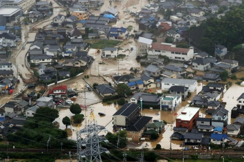 Las intensas lluvias en Japón comenzaron el jueves. Foto: EFE